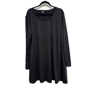 Lildy Black Knit Swing Tunic 2XL-3XL Comfort‎ Style Leisure